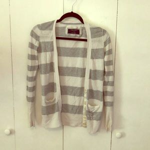 Gray and white striped American Eagle cardigan